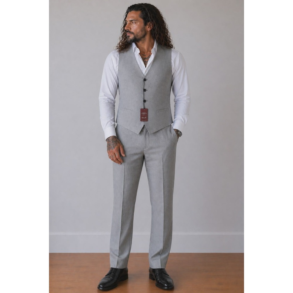 Charles Tyrwhitt Classic Fit 3-Piece Suit Blazer 46L Cashmere Wool Houndstooth